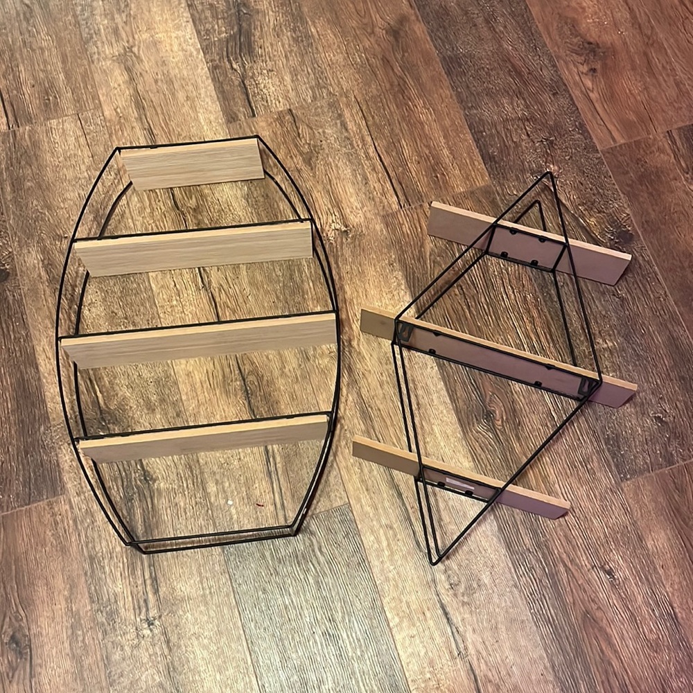 two display shelves